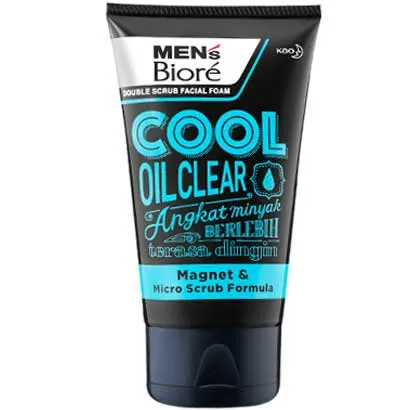Biore Double Scrub Oil Clean Facial Foam Face Wash for Men's